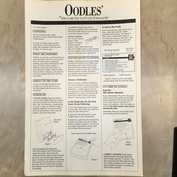 1992 Oodles The Game You Can't Get Enough Of Party Card Game - Picture 5 of 6
